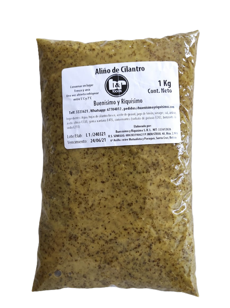 Aliño de Cilantro, Pouch 1 Kg