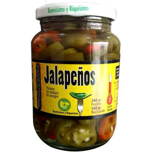 Jalapeños en Rodajas, 340 g, Frasco