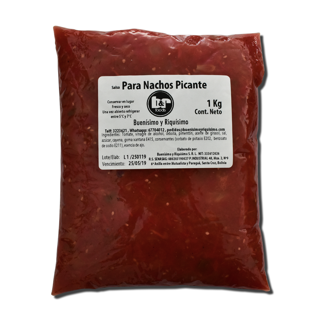 Salsa Para Nachos Picante, Pouch 1 Kg