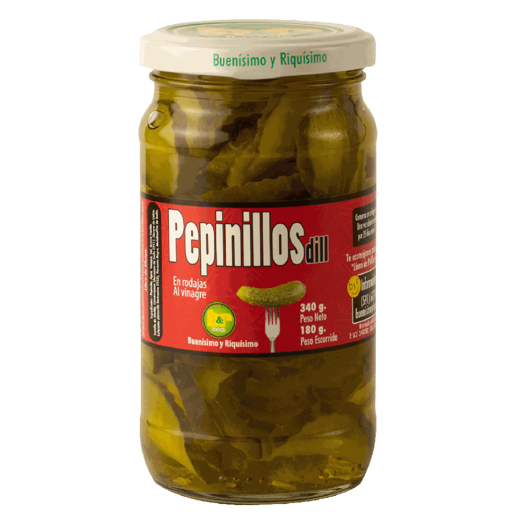 Pepinillos en Rodajas Tipo Americano, Frasco 340 g