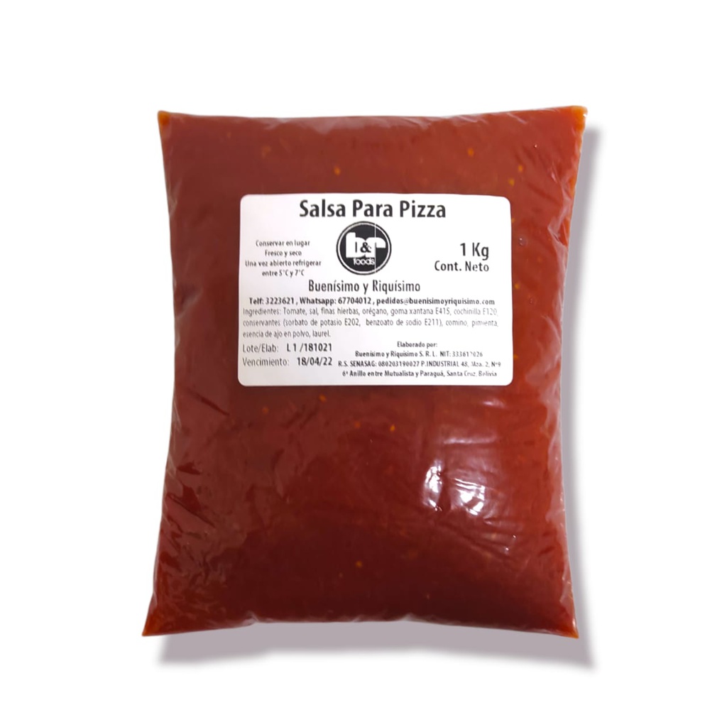 Salsa para Pizza, Pouch 1 Kg